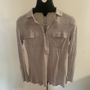 DKNY Tan Button Up XS